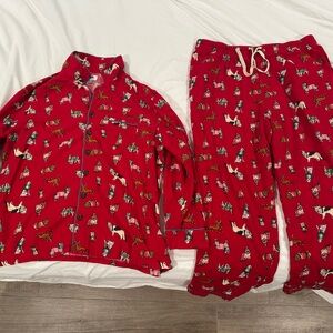 Men’s XL Christmas Pajama Set with Fun Dog Print